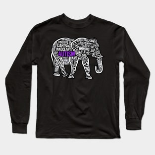 Autism Awareness Elephant Colorful Long Sleeve T-Shirt